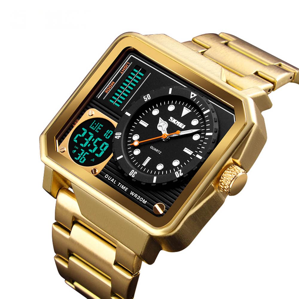 Foto 5 pulgar | Venta Internacional - Reloj Digital Gosasa Cuadrado De Acero Inoxidable Con Esfera Grande Para Hombre