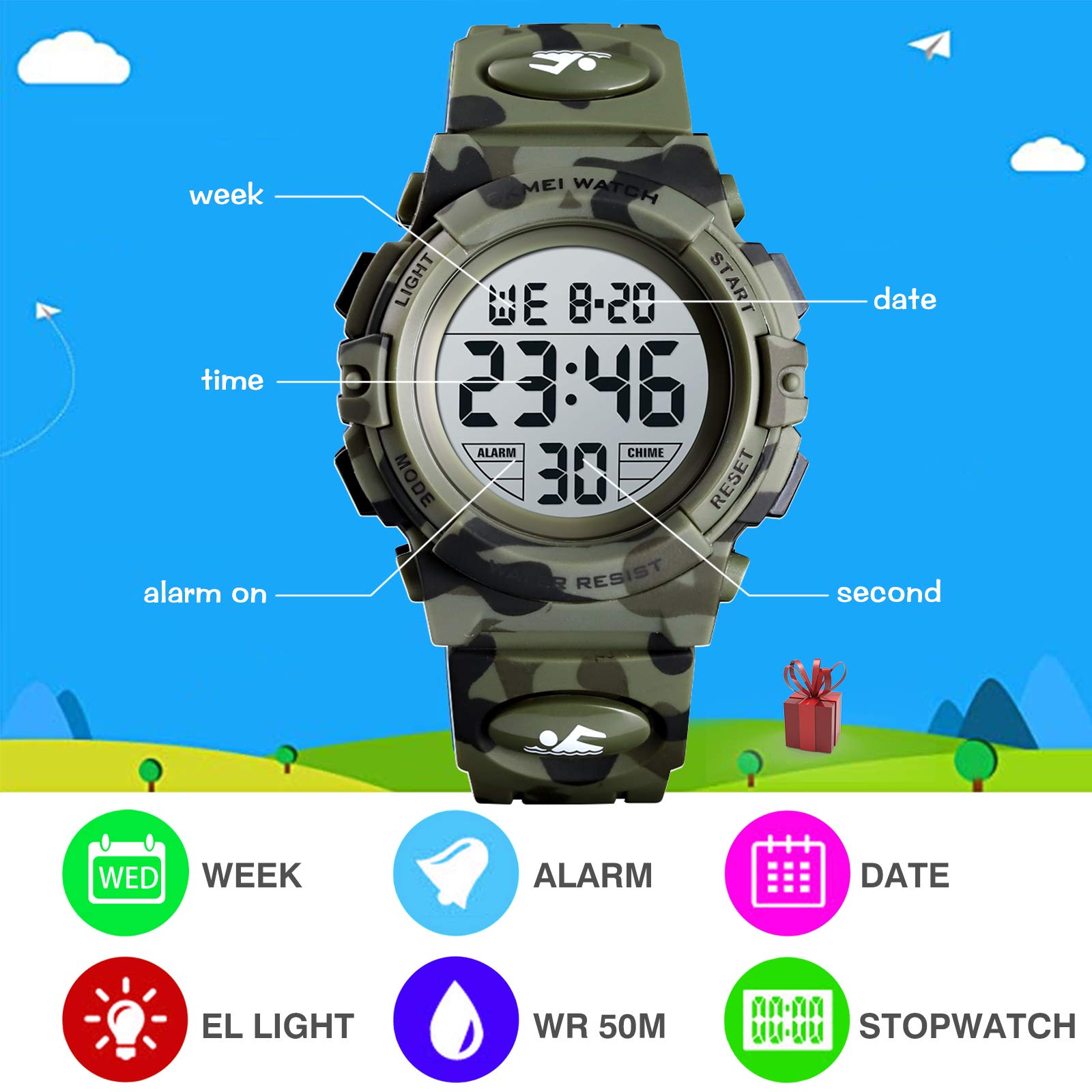 Foto 5 pulgar | Venta Internacional - Reloj Skmei Kids Digital Sports A Prueba De Agua Para Niños Y Niñas