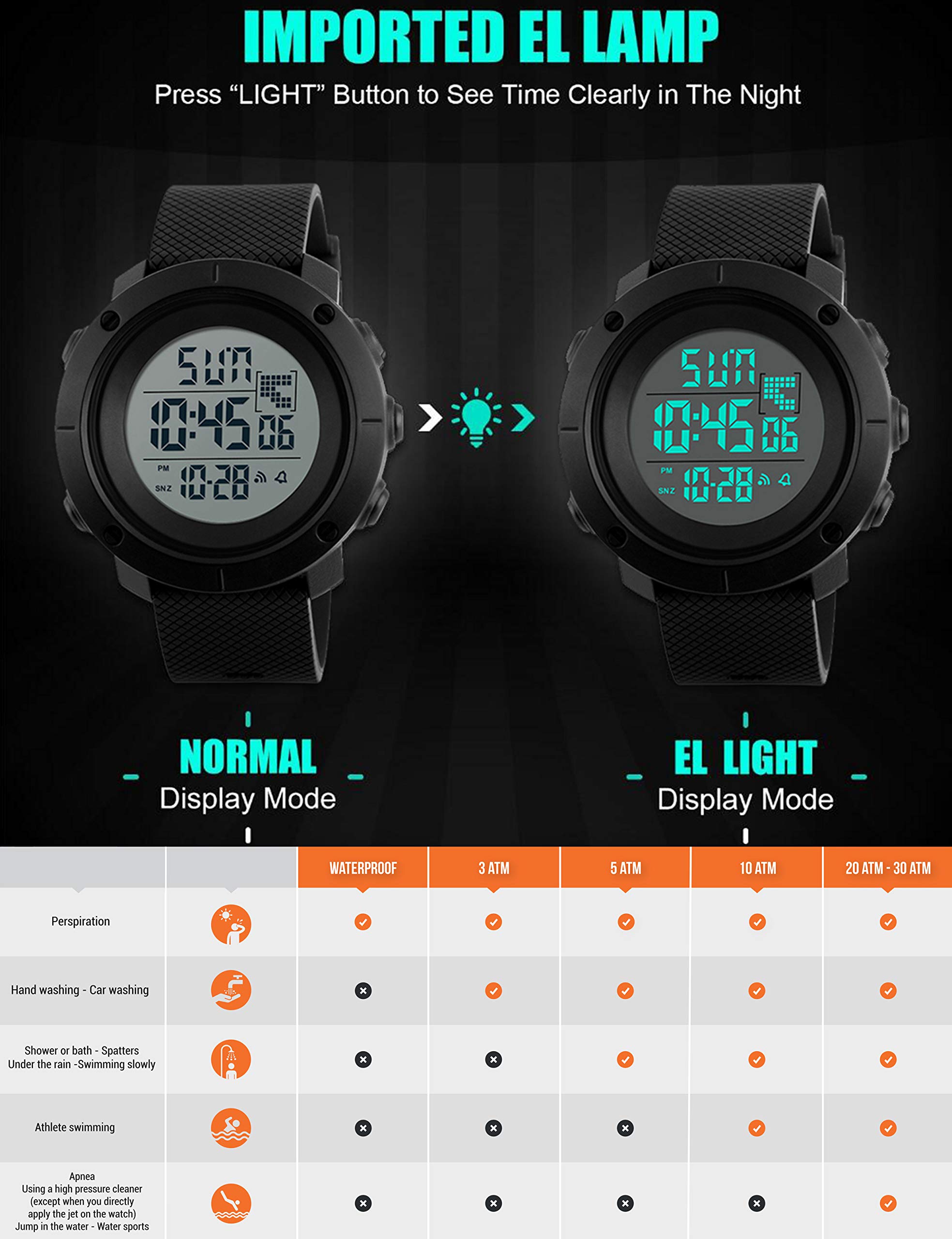 Foto 7 pulgar | Venta Internacional - Reloj Deportivo Sne 1213 Digital Led Impermeable Para Hombre