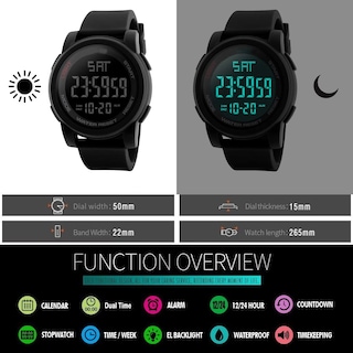 Foto 3 | Venta Internacional - Reloj Digital Feiwen Para Hombre, Resistente Al Agua, 50 M, Con Banda Elástica