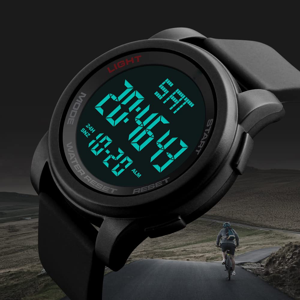 Foto 6 pulgar | Venta Internacional - Reloj Digital Feiwen Para Hombre, Resistente Al Agua, 50 M, Con Banda Elástica
