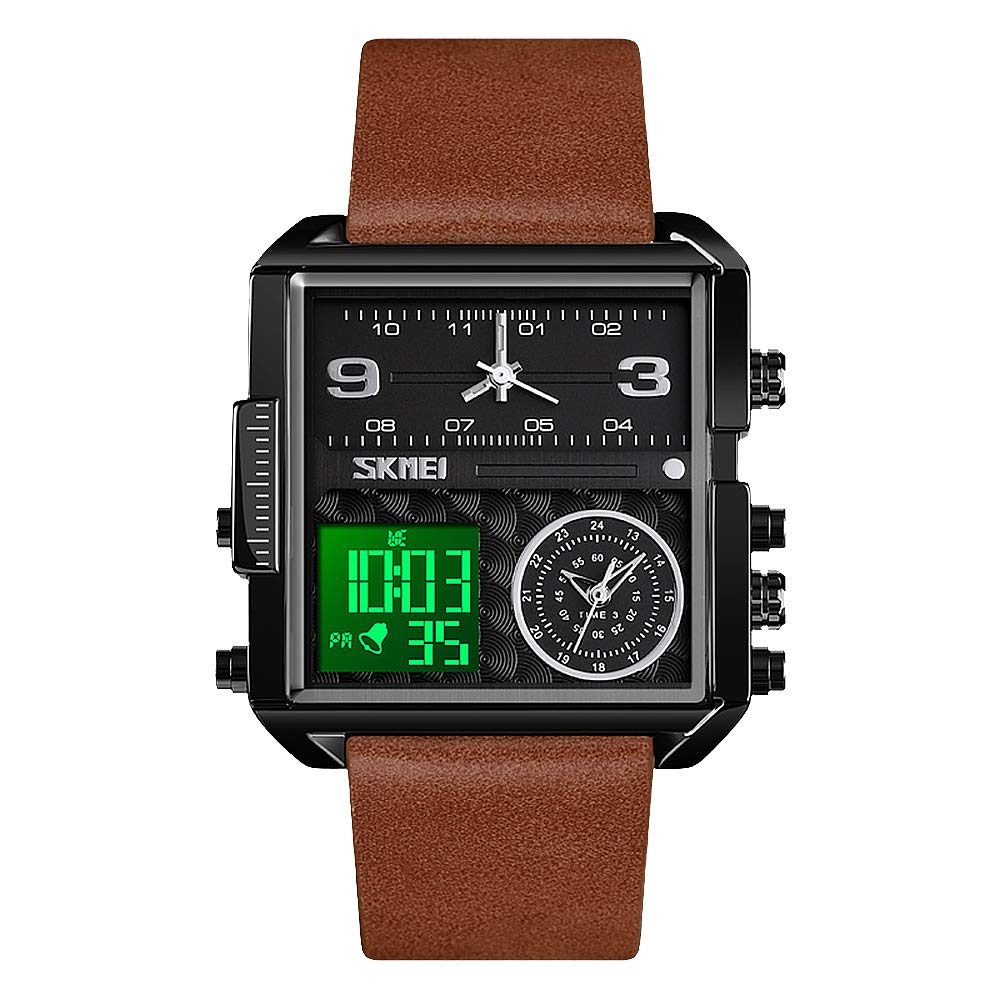 Foto 2 pulgar | Venta Internacional - Reloj Skmei, Correa Digital De Cuero Militar Impermeable Para Hombre