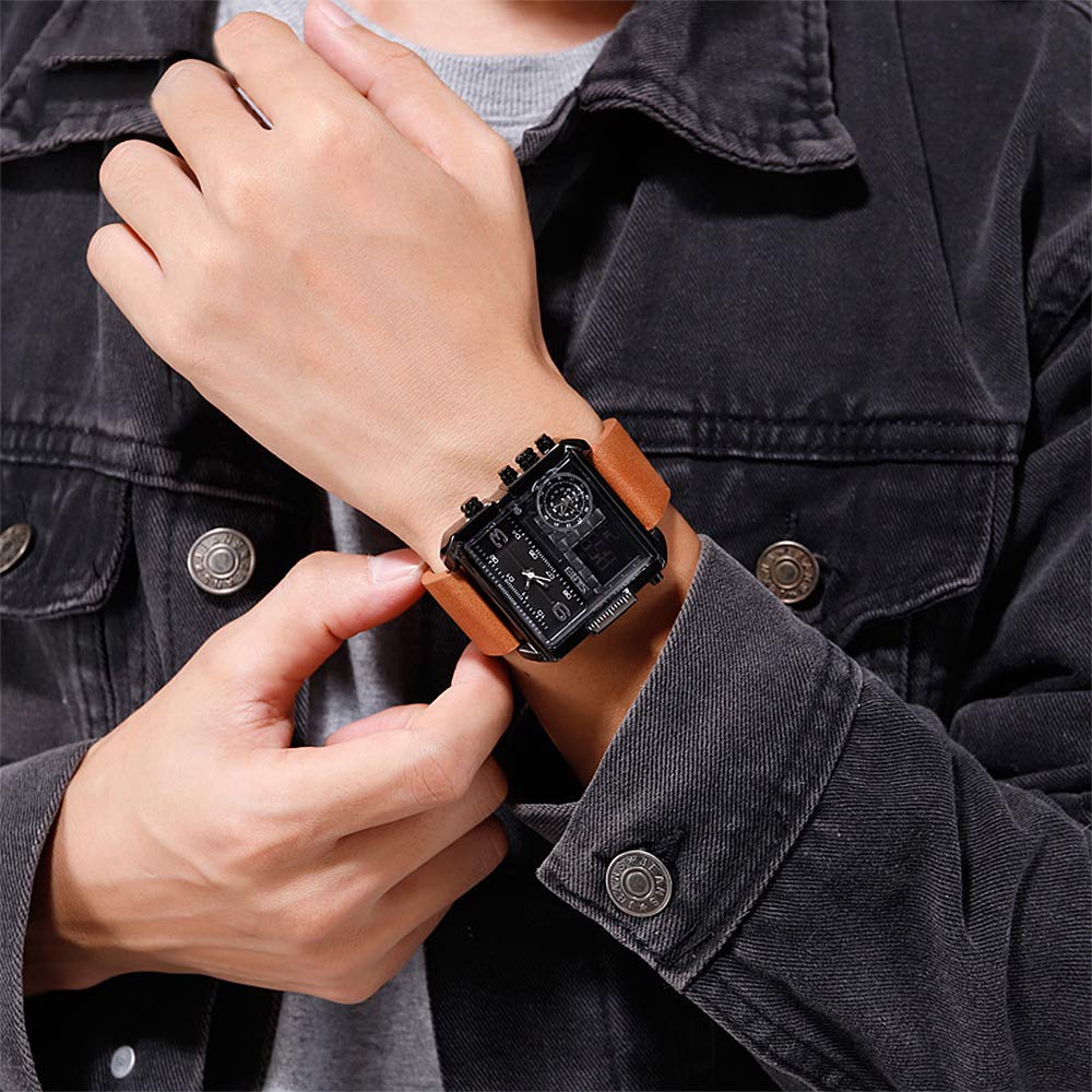 Foto 3 pulgar | Venta Internacional - Reloj Skmei, Correa Digital De Cuero Militar Impermeable Para Hombre