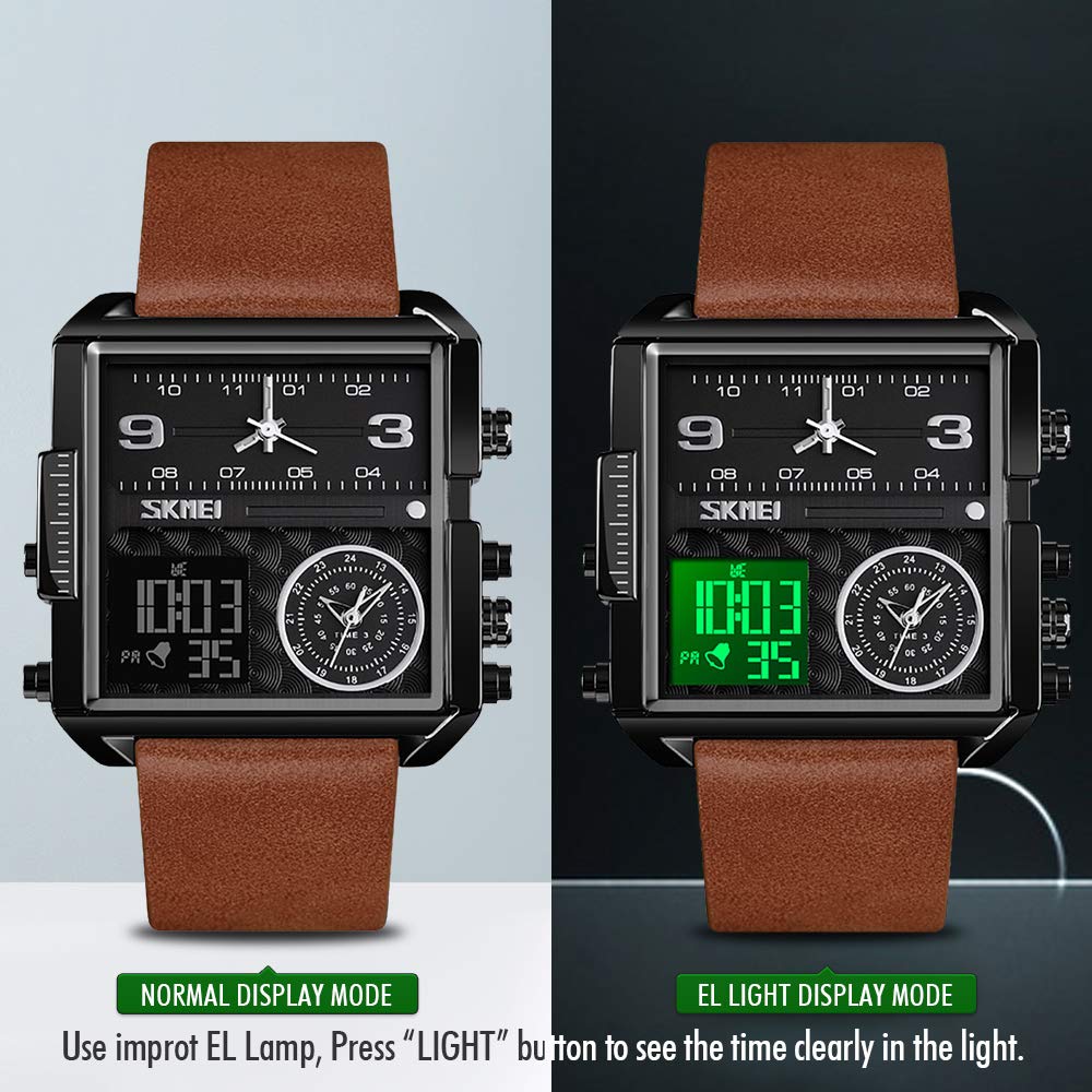 Foto 4 | Venta Internacional - Reloj Skmei, Correa Digital De Cuero Militar Impermeable Para Hombre