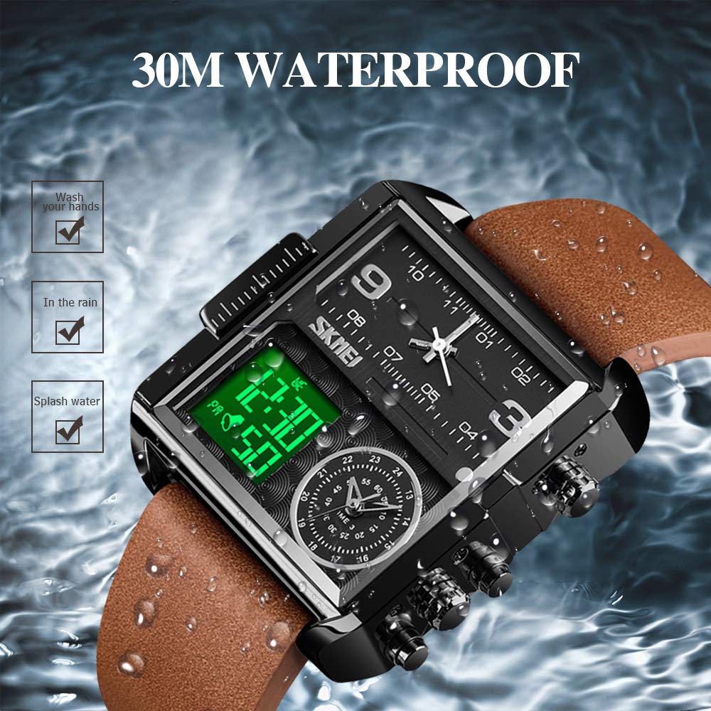 Foto 5 | Venta Internacional - Reloj Skmei, Correa Digital De Cuero Militar Impermeable Para Hombre