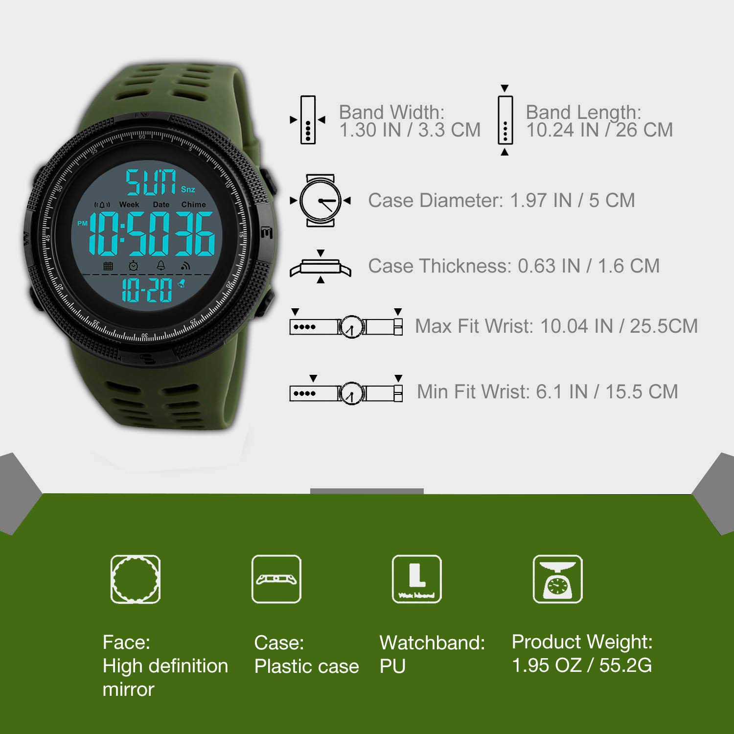 Foto 8 pulgar | Venta Internacional - Alarma Deportiva Digital Impermeable Watch Cofuo Para Hombre
