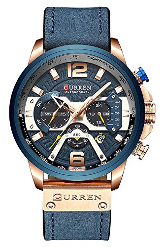 Venta Internacional - Reloj Carlien Sport Military Analog De Piel Azul Para Hombre