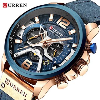 Foto 2 | Venta Internacional - Reloj Carlien Sport Military Analog De Piel Azul Para Hombre
