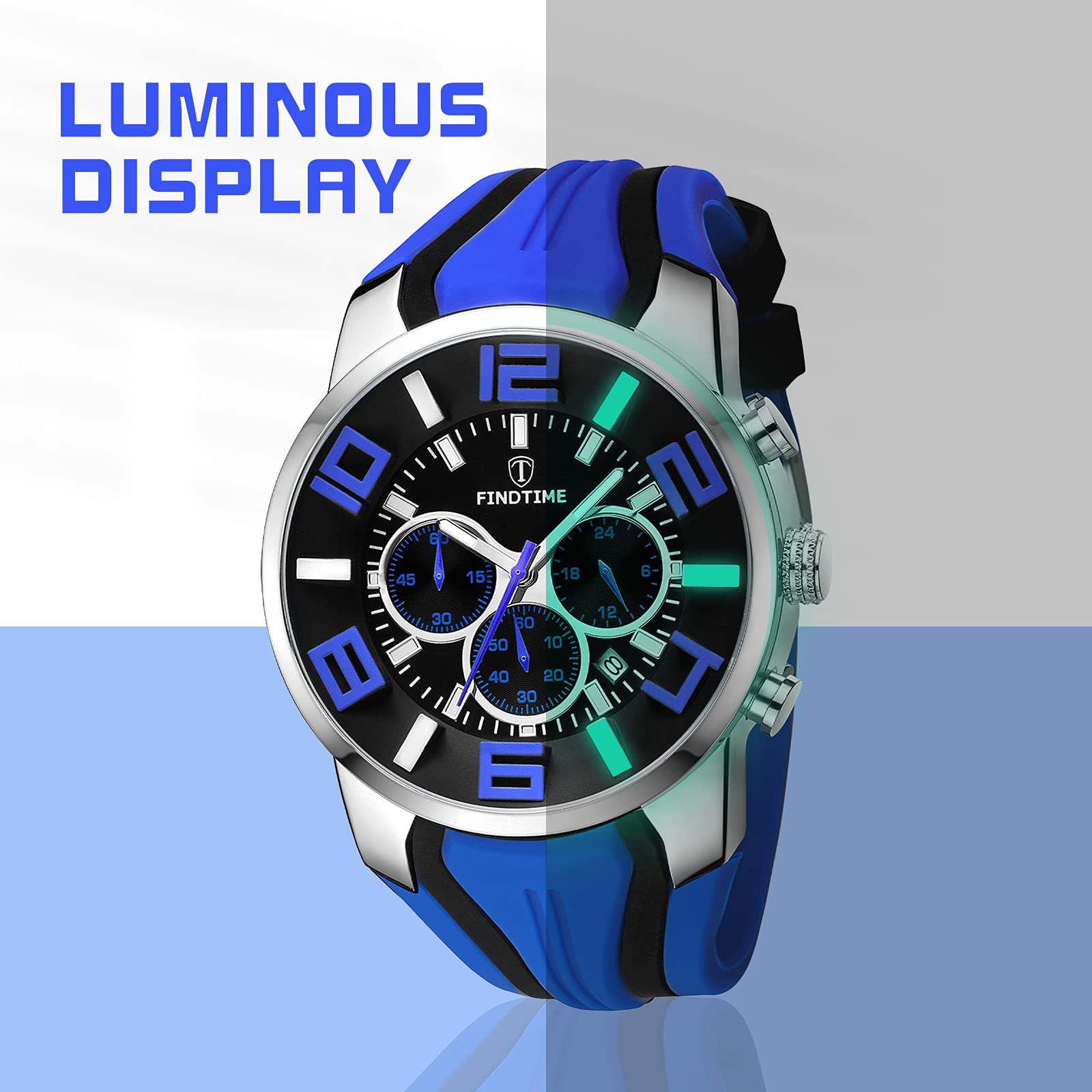 Foto 5 pulgar | Venta Internacional - Reloj Deportivo Findtime Findtime Blue Chronograph 3atm Waterpro