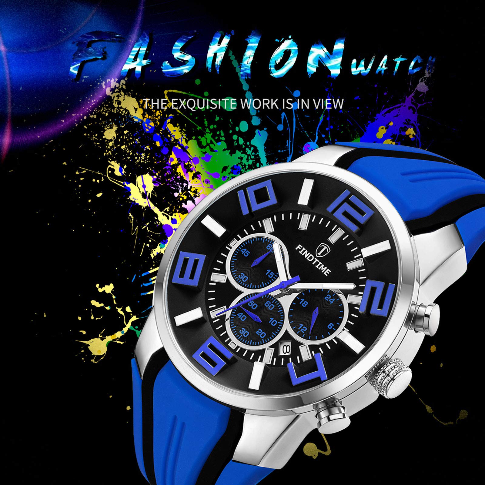 Foto 7 pulgar | Venta Internacional - Reloj Deportivo Findtime Findtime Blue Chronograph 3atm Waterpro