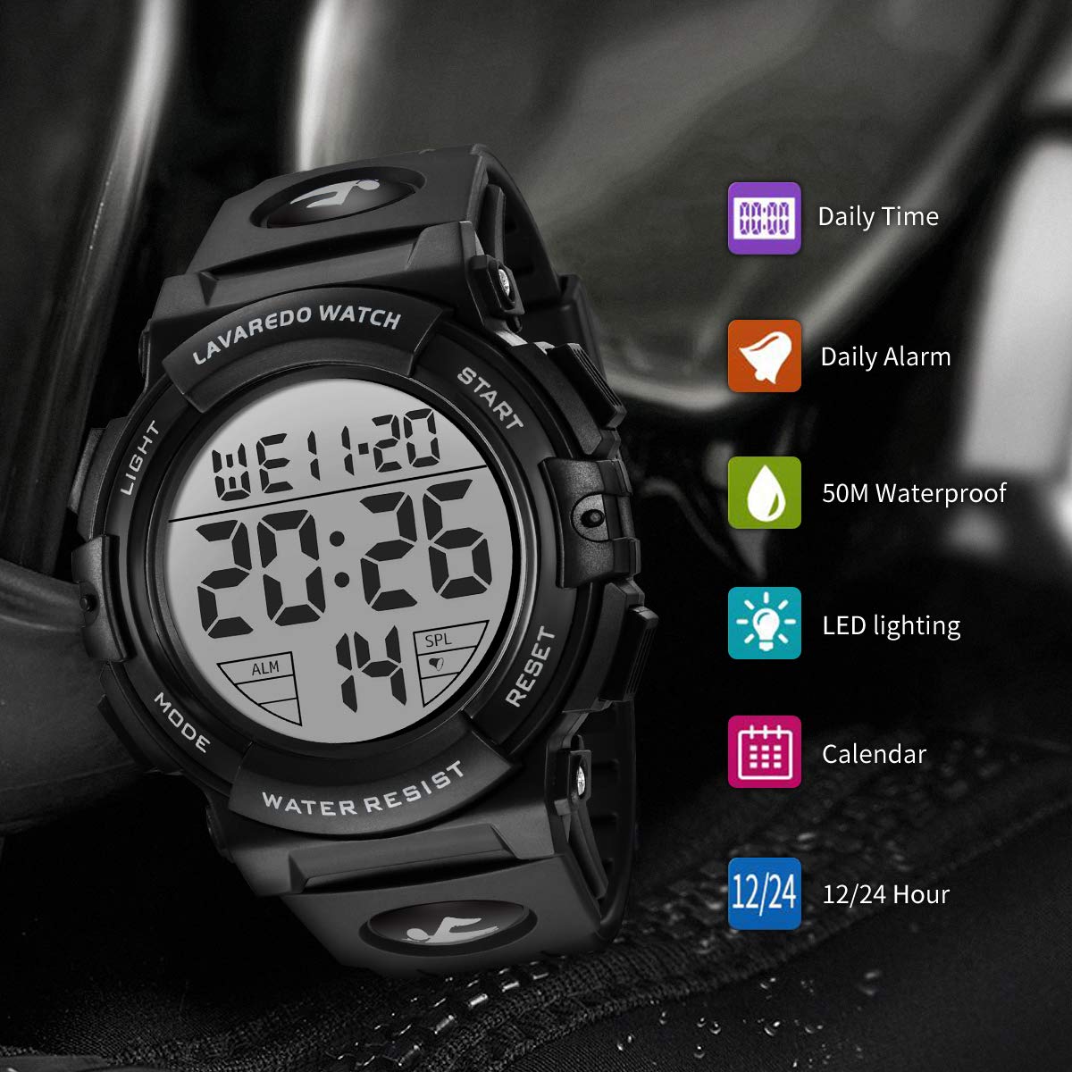 Foto 3 pulgar | Venta Internacional - Reloj L Lavaredo Cronógrafo Digital Impermeable Para Hombre