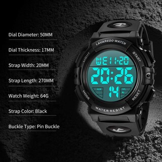Foto 7 | Venta Internacional - Reloj L Lavaredo Cronógrafo Digital Impermeable Para Hombre