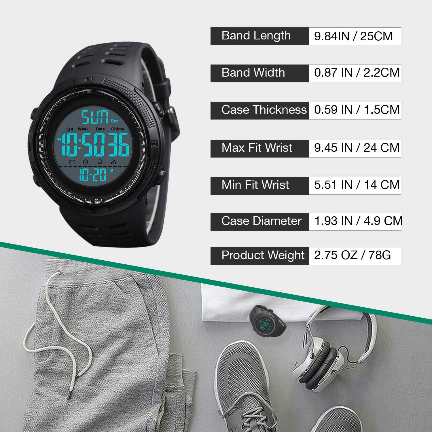 Foto 7 | Venta Internacional - Reloj Electrónico Luminoso Impermeable Cofuo Para Hombre