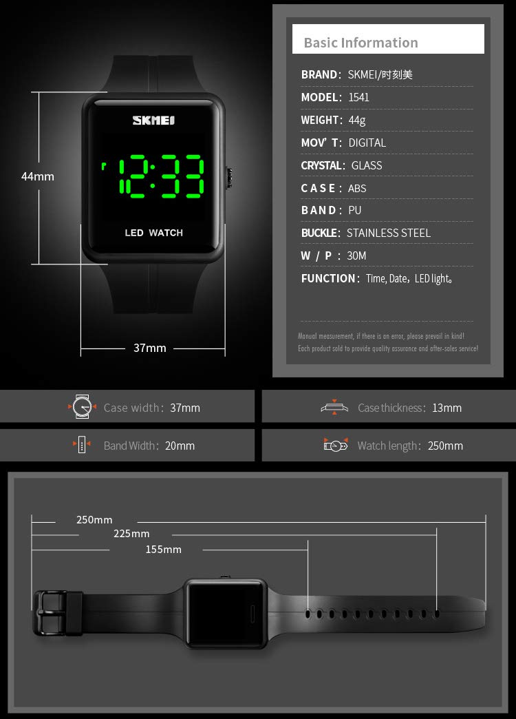 Foto 6 | Venta Internacional - Reloj Gosasa, Unisex, Cuadrado, Digital, Led, Cara Grande