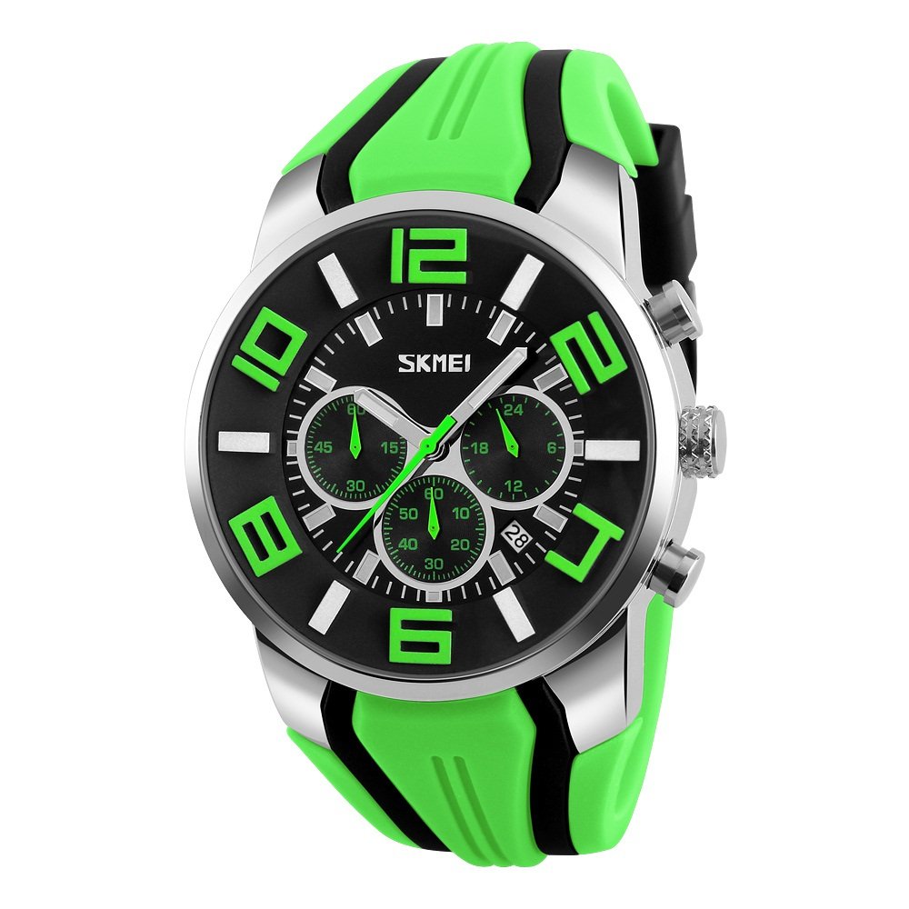 Venta Internacional - Reloj Deportivo Tonshen Analógico de Cuarzo con Correa de Silicona Verde