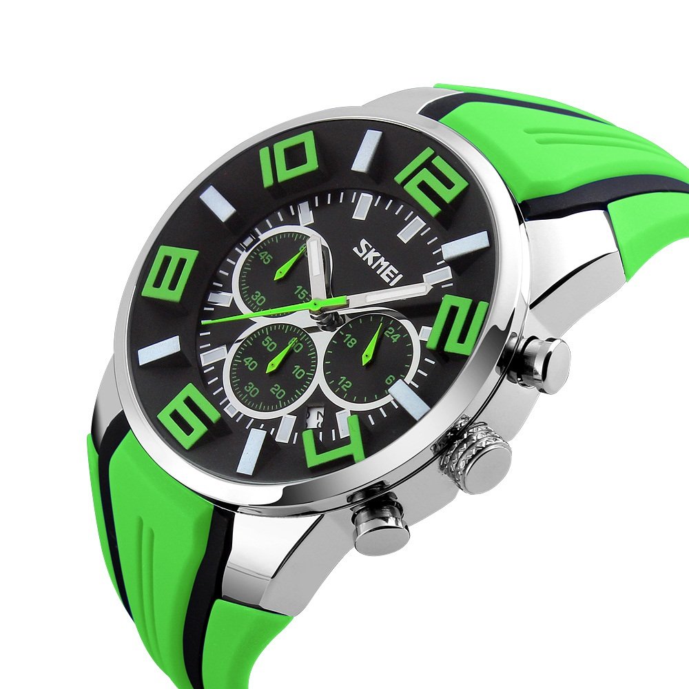 Foto 3 pulgar | Venta Internacional - Reloj Deportivo Tonshen Analógico de Cuarzo con Correa de Silicona Verde