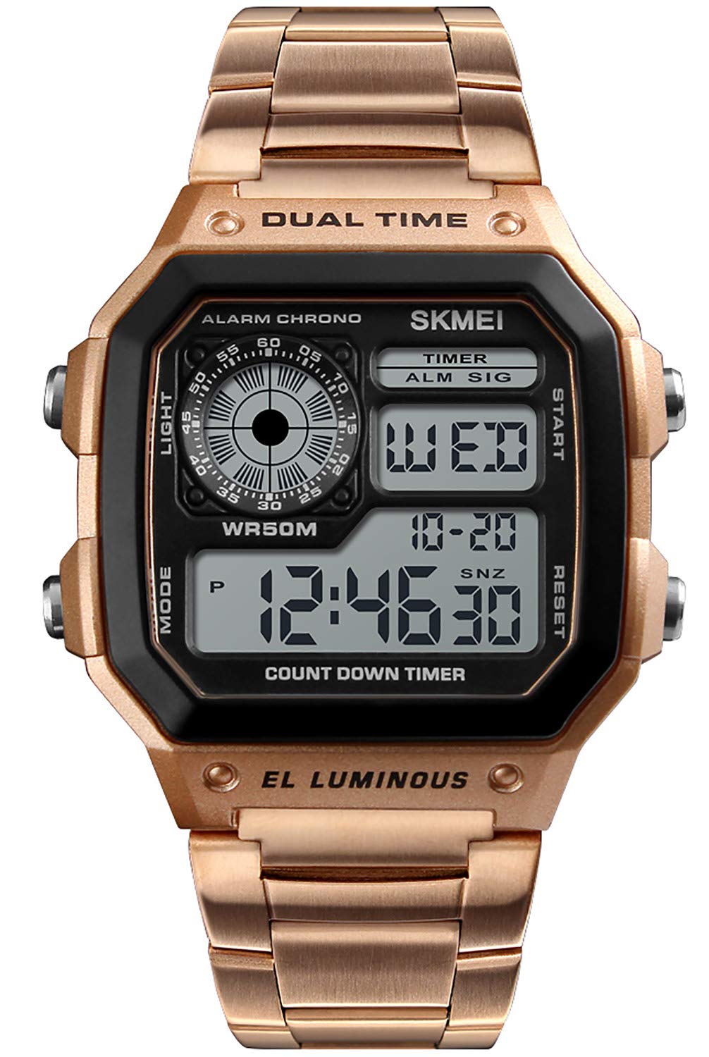 Foto 4 pulgar | Venta Internacional - Reloj Pasoy Con Alarma Digital Multifunción Con Doble Hora Para Hombre