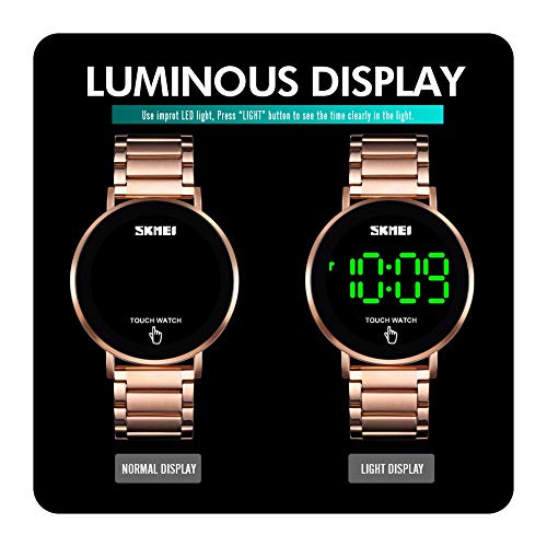 Foto 3 | Venta Internacional - Reloj Gosasa LED Táctil Impermeable Dorado Unisex
