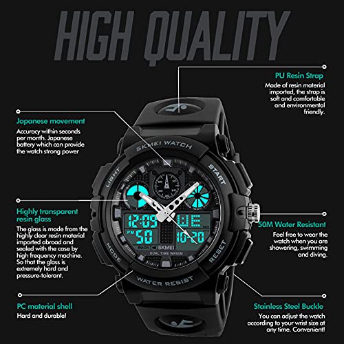 Foto 4 pulgar | Venta Internacional - Reloj Deportivo Analógico Findtime Para Hombre, Cara Grande, Doble Hora