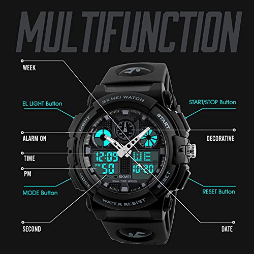 Foto 6 pulgar | Venta Internacional - Reloj Deportivo Analógico Findtime Para Hombre, Cara Grande, Doble Hora