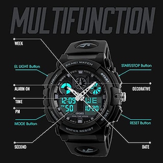 Foto 5 | Venta Internacional - Reloj Deportivo Analógico Findtime Para Hombre, Cara Grande, Doble Hora