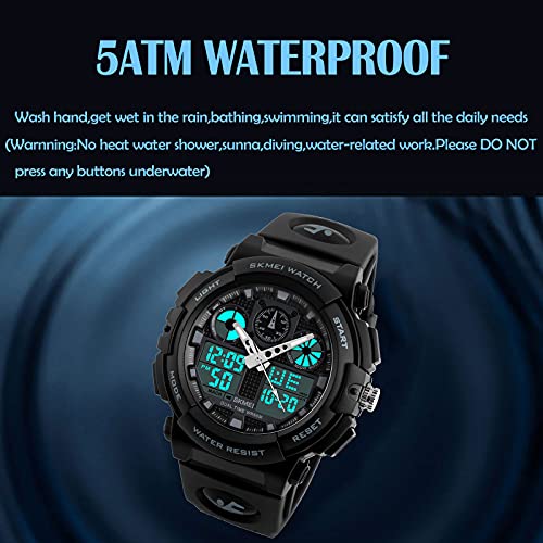 Foto 7 pulgar | Venta Internacional - Reloj Deportivo Analógico Findtime Para Hombre, Cara Grande, Doble Hora
