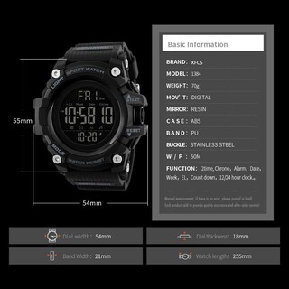 Foto 4 | Venta Internacional - Reloj Deportivo Digital Impermeable Watch Xfcs Negro Para Hombre
