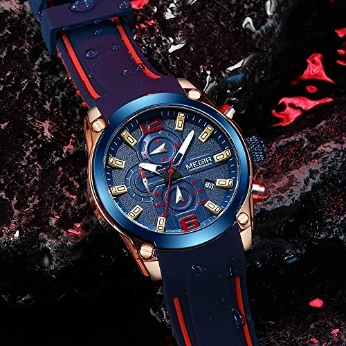 Foto 9 pulgar | Venta Internacional - Reloj Megir, Cronógrafo Analógico Deportivo, De Cuarzo, Con Correa, Para Hombre