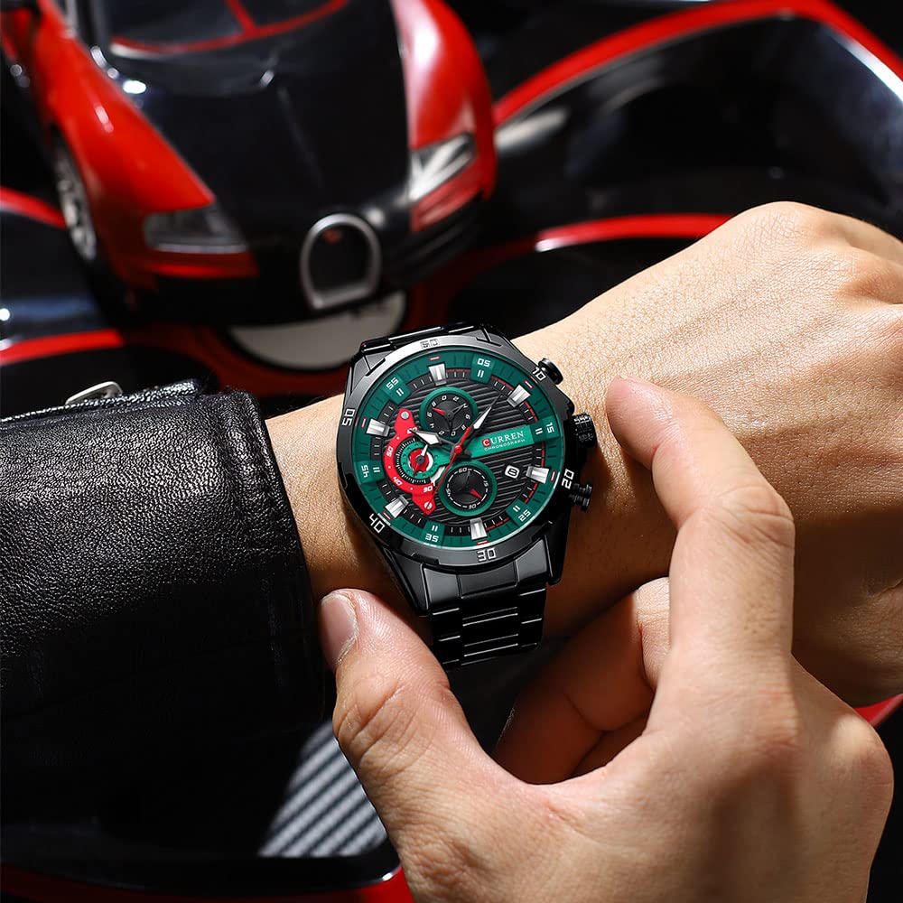 Foto 4 pulgar | Venta Internacional - Reloj Curren Chronograph Fashion Con Esfera Verde Militar Para Hombre