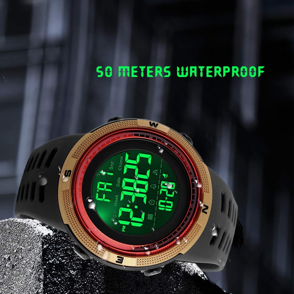 Foto 4 pulgar | Venta Internacional - Reloj Carlien Para Hombre, Led Digital, Para Deportes Al Aire Libre, 50 M, Resina Acuática