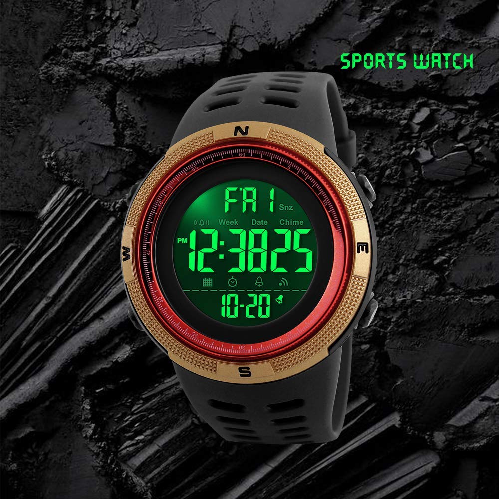 Foto 5 pulgar | Venta Internacional - Reloj Carlien Para Hombre, Led Digital, Para Deportes Al Aire Libre, 50 M, Resina Acuática