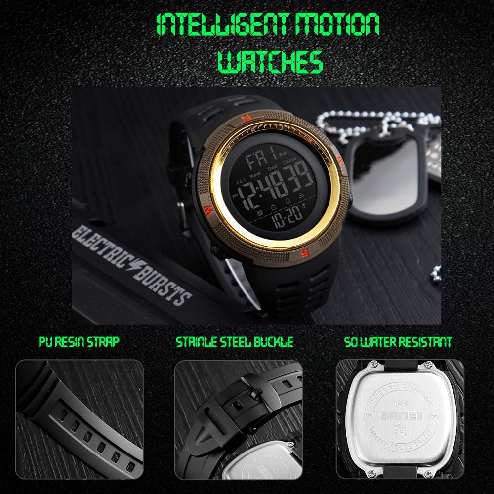 Foto 6 pulgar | Venta Internacional - Reloj Carlien Para Hombre, Led Digital, Para Deportes Al Aire Libre, 50 M, Resina Acuática