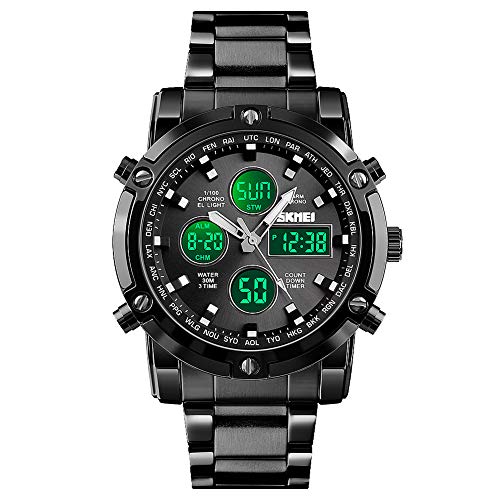 Venta Internacional - Reloj Bozlun Con Doble Pantalla Analógica Y Digital Para Hombre Con Alarma