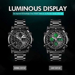 Foto 3 | Venta Internacional - Reloj Bozlun Con Doble Pantalla Analógica Y Digital Para Hombre Con Alarma