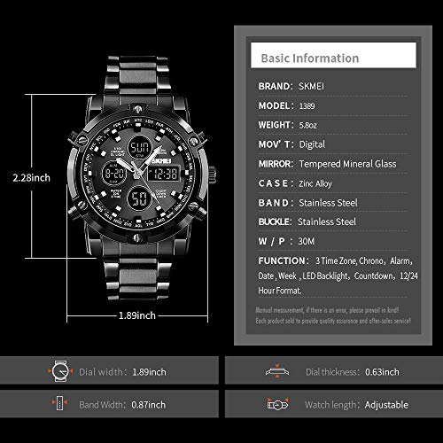 Foto 5 pulgar | Venta Internacional - Reloj Bozlun Con Doble Pantalla Analógica Y Digital Para Hombre Con Alarma