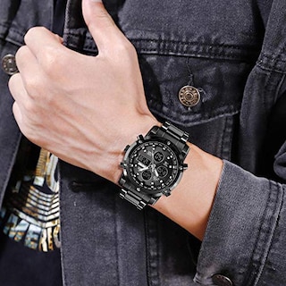 Foto 6 | Venta Internacional - Reloj Bozlun Con Doble Pantalla Analógica Y Digital Para Hombre Con Alarma