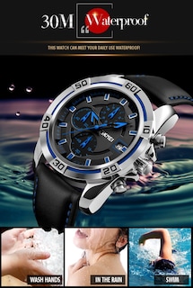 Foto 5 | Venta Internacional - Reloj Gosasa, Cronógrafo 3d Con Esfera Grande, Cronómetro De Piel Para Hombre