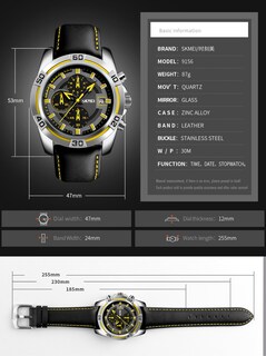 Foto 6 | Venta Internacional - Reloj Gosasa, Cronógrafo 3d Con Esfera Grande, Cronómetro De Piel Para Hombre
