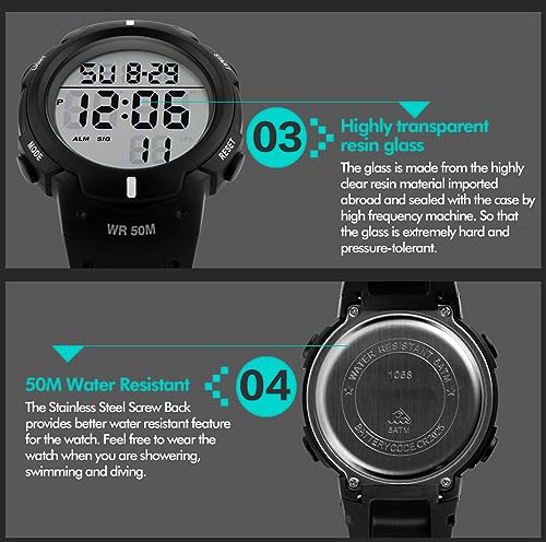 Foto 6 pulgar | Venta Internacional - Reloj Pasoy Digital 50 M Resistente Al Agua Con Luz Led Para Hombres/mujeres