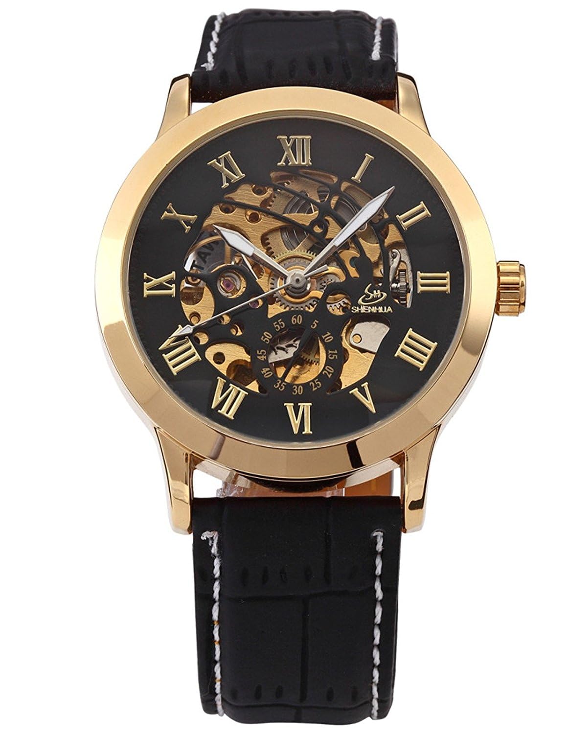 Venta Internacional - Mira El Esqueleto Steampunk Automático Dorado De Carrie Hughes Para Hombre