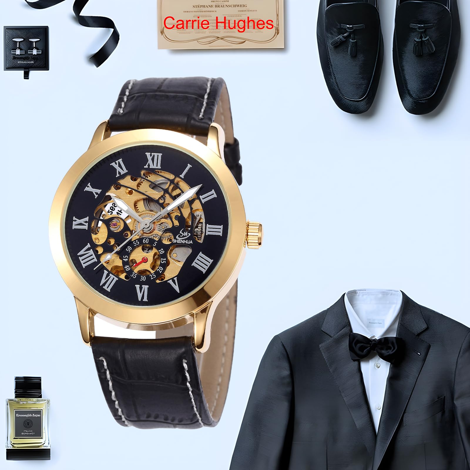 Foto 6 pulgar | Venta Internacional - Mira El Esqueleto Steampunk Automático Dorado De Carrie Hughes Para Hombre