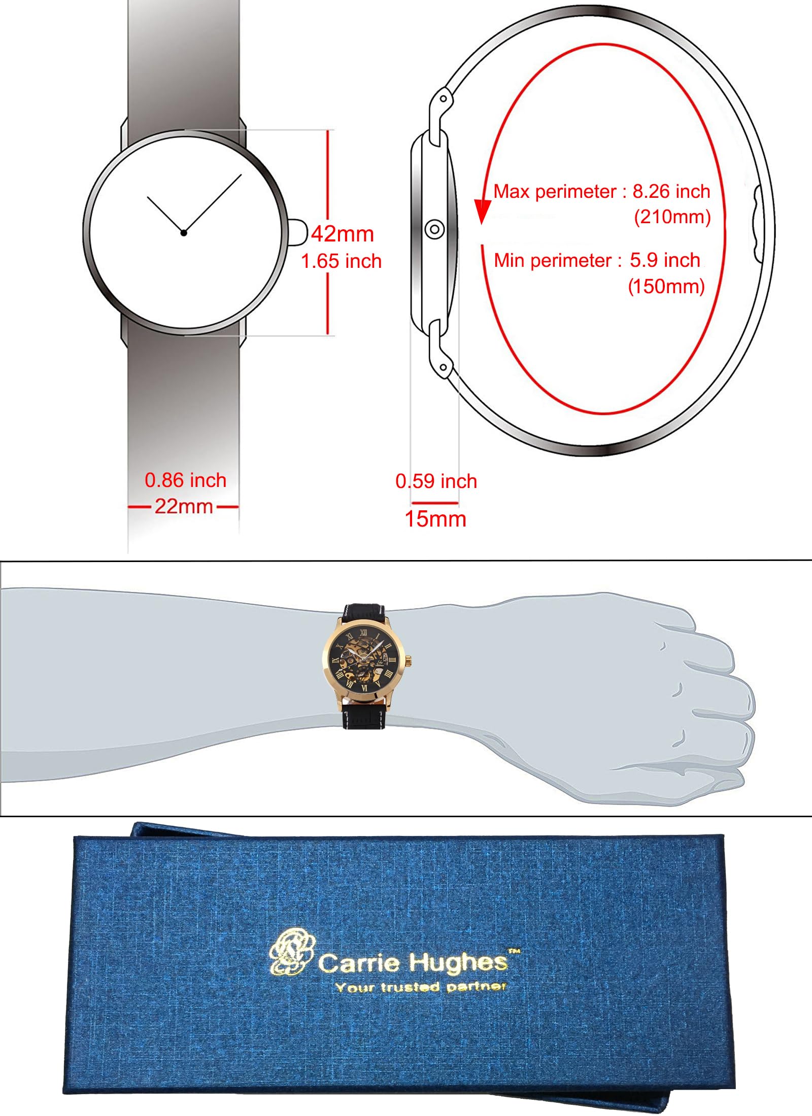 Foto 7 pulgar | Venta Internacional - Mira El Esqueleto Steampunk Automático Dorado De Carrie Hughes Para Hombre