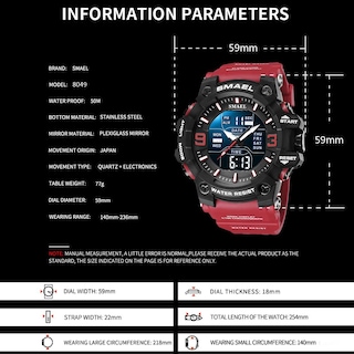 Foto 6 | Venta Internacional - Reloj Deportivo Smael Digital Analógico Con Alarma Led Impermeable Para Mí