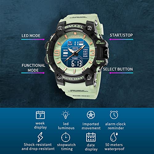 Foto 6 pulgar | Venta Internacional - Reloj Smael Cronómetro Deportivo Militar Multifunción para Hombre