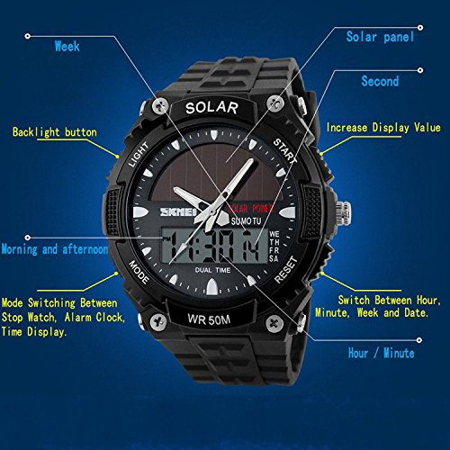 Foto 7 pulgar | Venta Internacional - Reloj Deportivo Gosasa Solar Power 50 M Impermeable Para Hombre