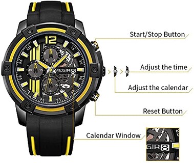 Foto 5 | Venta Internacional - Reloj Deportivo Megir Analógico de Cuarzo Silicona Impermeable para Hombre
