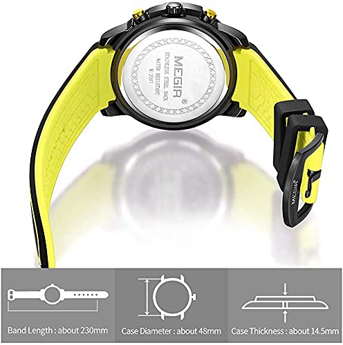 Foto 7 pulgar | Venta Internacional - Reloj Deportivo Megir Analógico de Cuarzo Silicona Impermeable para Hombre
