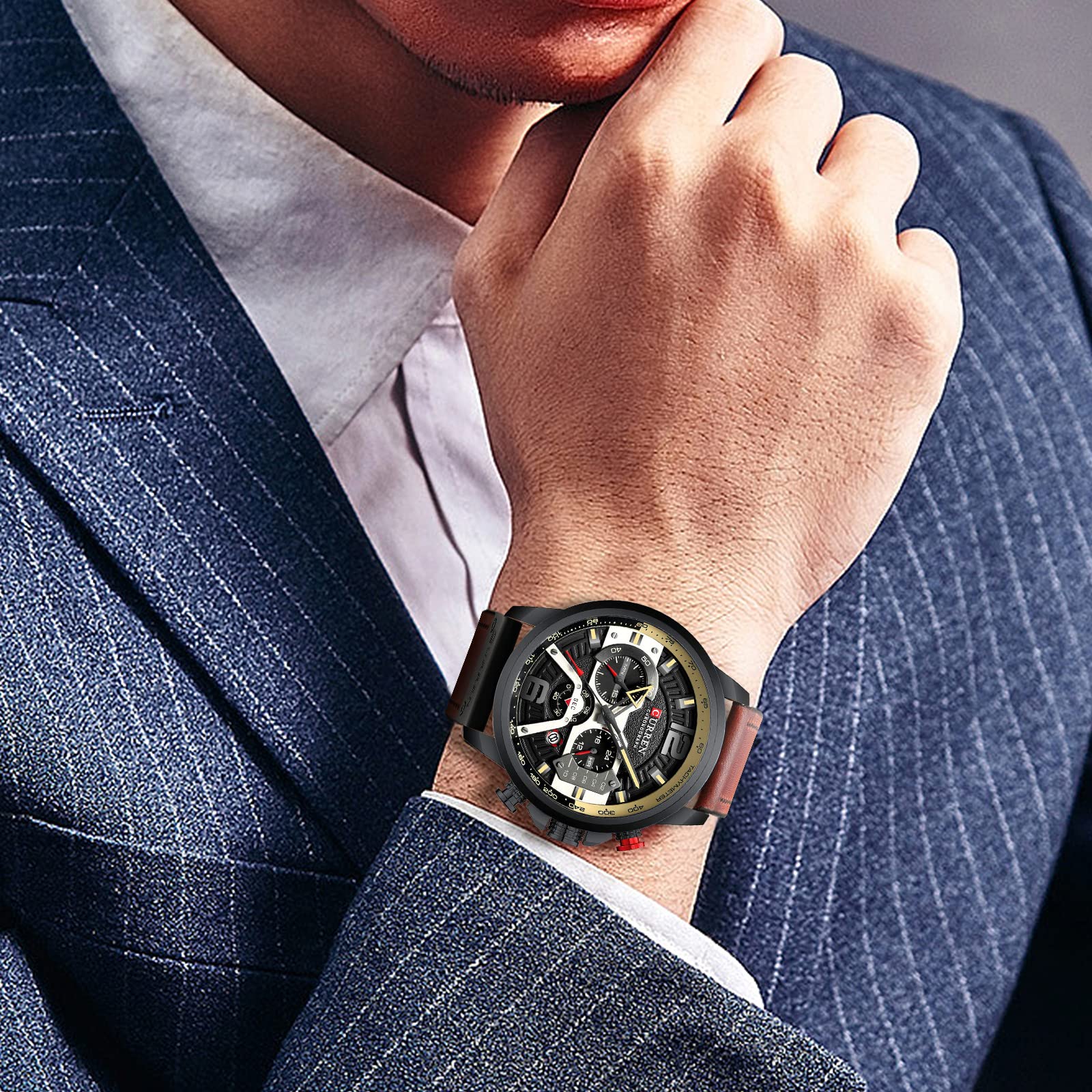 Foto 6 | Venta Internacional - Reloj Fanmis Con Cronógrafo De Negocios De Lujo Para Hombre, Vestido Con Diseño De Agua
