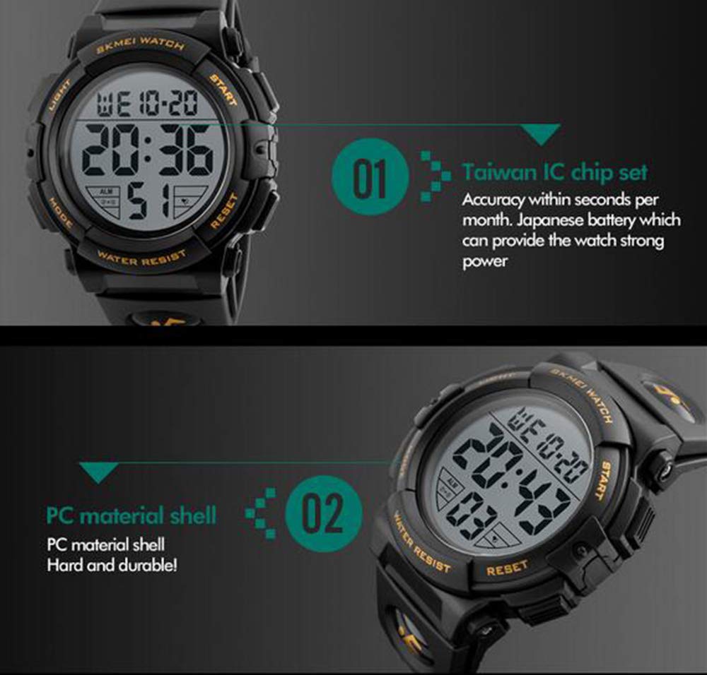 Foto 6 pulgar | Venta Internacional - Reloj Mastop Con Cronógrafo Digital Con Esfera Grande Para Hombre, 50 M Wr