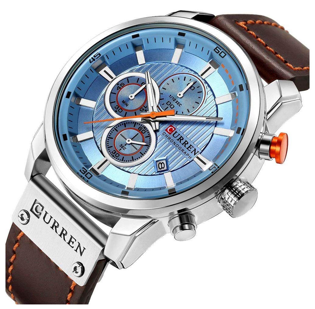 Foto 3 pulgar | Venta Internacional - Reloj Gosasa, Cronógrafo Deportivo, Cuarzo, Cuero Marrón, Para Hombre